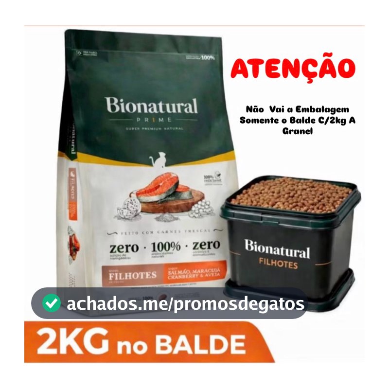 Ração Super Premium Bionatural Gatos FIlhotes  2KG No Blade  Sabor Salmão