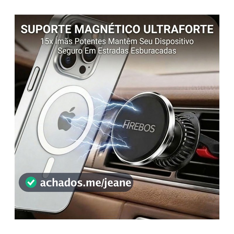 HREBOS Saída de ar Suporte magnético para telefone para carro Estrutura de navegação giratória de 360 graus