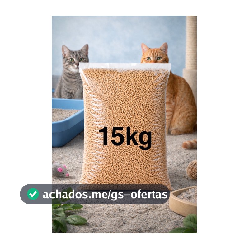 Granulado Higiênico Premium 15kg Para Gatos – Madeira Biodegradável