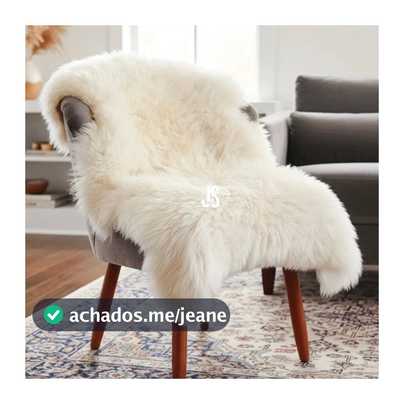 Pelego Natural De Ovelha Legitimo Branco Grande - Manta Decorativa Macia Para Cadeira Sofá Poltrona Luxo