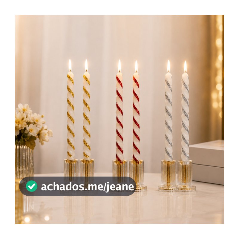 Vela decoração glitter enfeite mesa de natal decoração festas pedido de namoro romântico