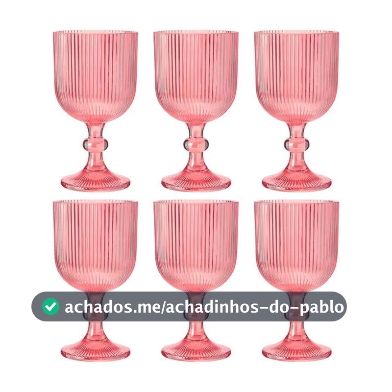 Jogo De 6 Taças Canelada 390ml