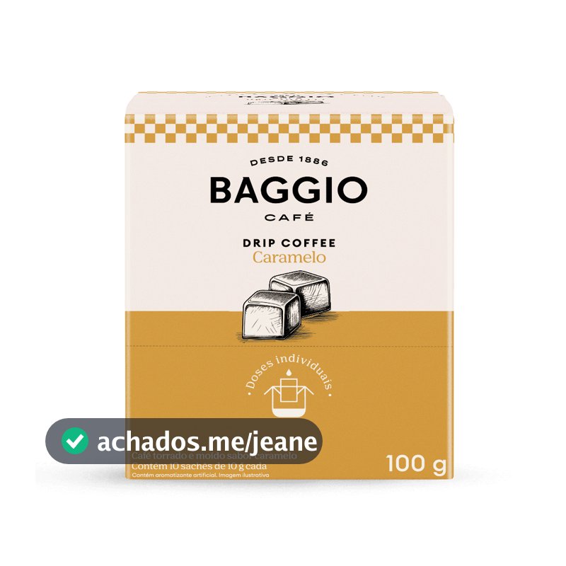 Baggio Drip Coffee Aroma Caramelo - Caixa com 10 Sachês 10g
