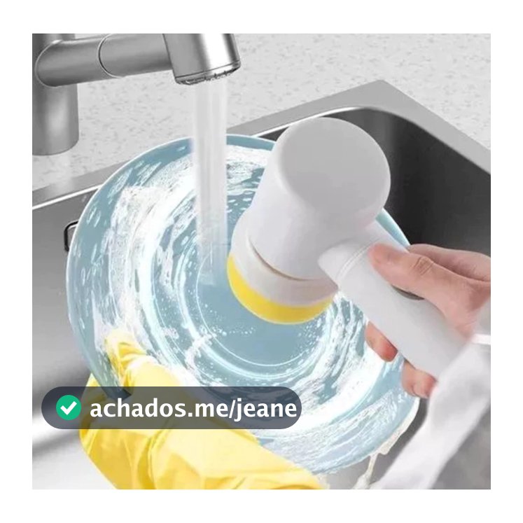 Escova Elétrica Rotativa Para Limpeza 5 em 1 Sem Fio Recarregável Multiuso