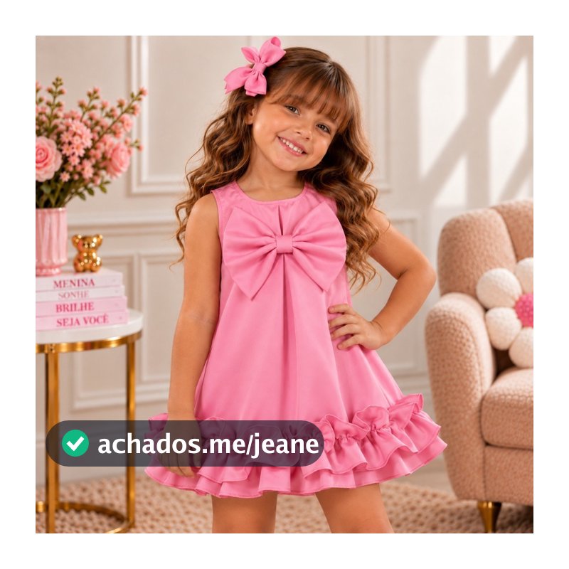 Vestido Infantil Festa Luxo Alfaiataria Premium Menina Laço Babados Elegante Casamento Aniversário