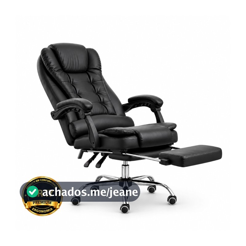 Cadeira Presidente Ergonômica Reclinável para Escritório e Home Office com Apoio para Pés NR17 até 150 kg LARUNO