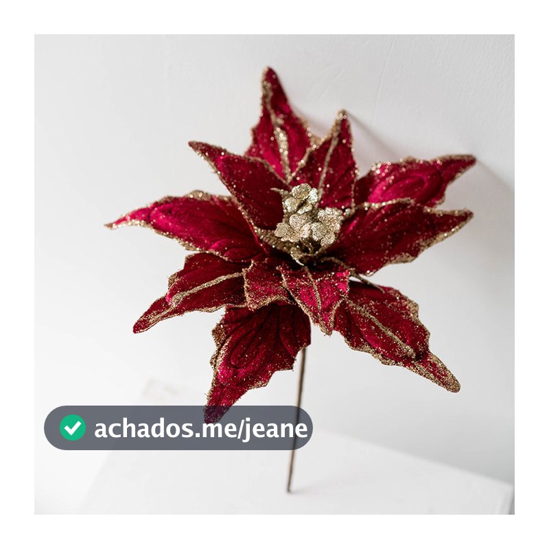 28cm Flor de Natal Vermelha Sequenciada Flor de Natal High-End Sticky Pink Christmas Flower Simulação Flor de Natal Golden Champagne Christmas Flower Vinho Tinto Decoração de Natal Flor de Natal Árvore de Natal Decoração