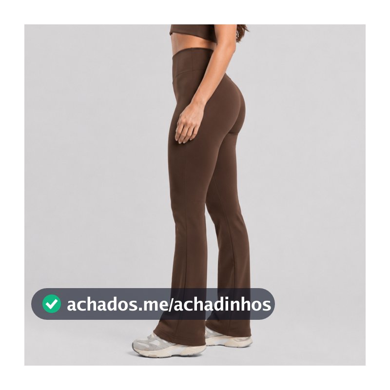 Calça Bailarina Legging Flare Reta Feminina Cintura Alta Sem Transparência Academia Fitness