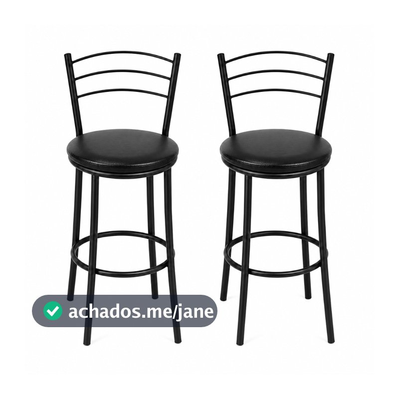 Kit 2 Banquetas Altas Preto para Cozinha - Design Exclusivo e Conforto