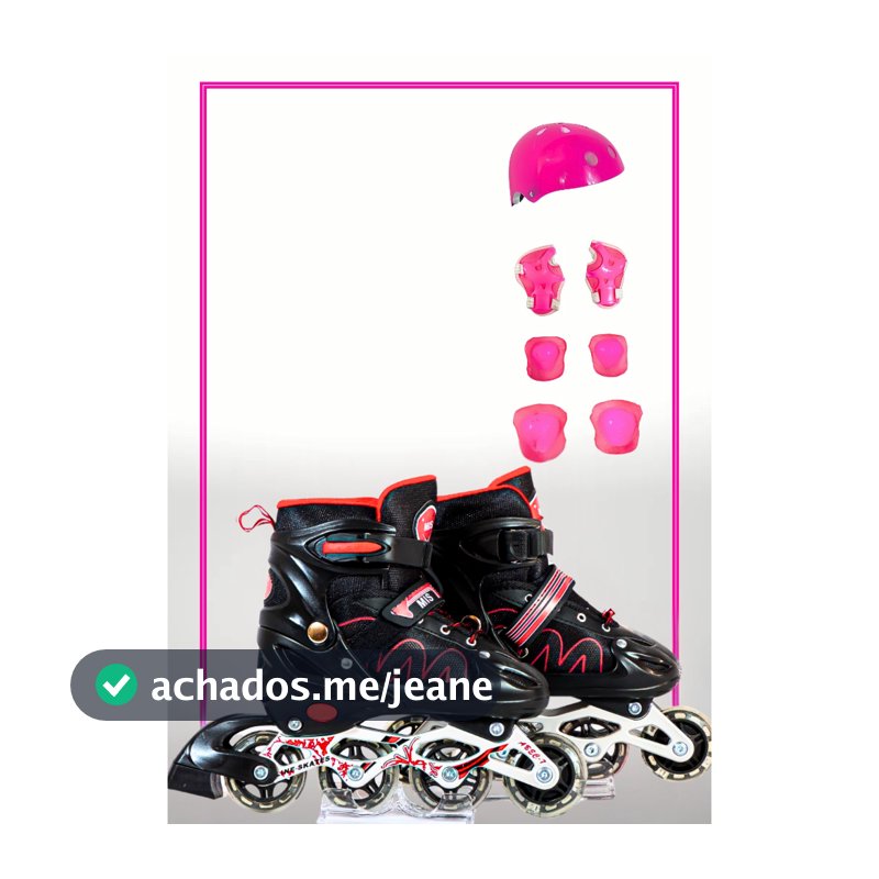 Patins 4 Rodas Inline Ajustável Infantil Com ou Sem Kit de Proteção