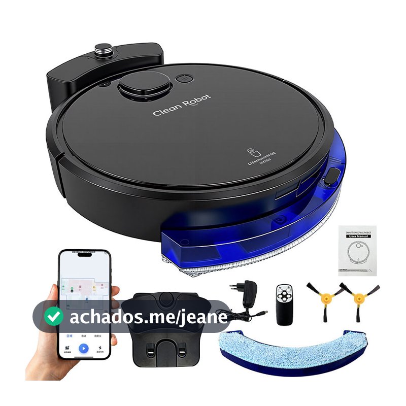 Robô Aspirador Inteligente 2000Pa com APP, Retorno Automático e Sensor Antiqueda
