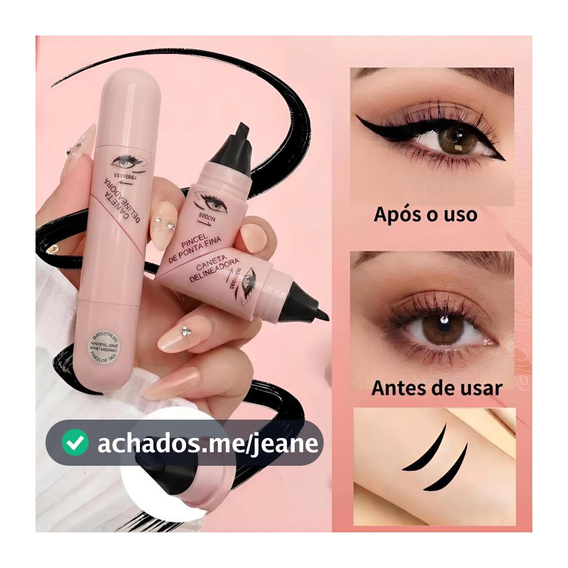 Toque Special Caneta Delineadora Carimbo Ponta Dupla | Delineado Gatinho Perfeito em Segundos | À Prova D’Água e Longa D