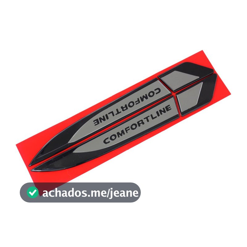 Par Emblemas Laterais Comfortline Volkswagen Novo Polo Virtus Black/Grafite