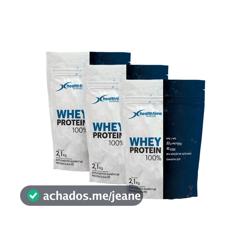 3x Whey Protein 100% Health Time 2,1kg (6,3kg)iso, Conc, Hid