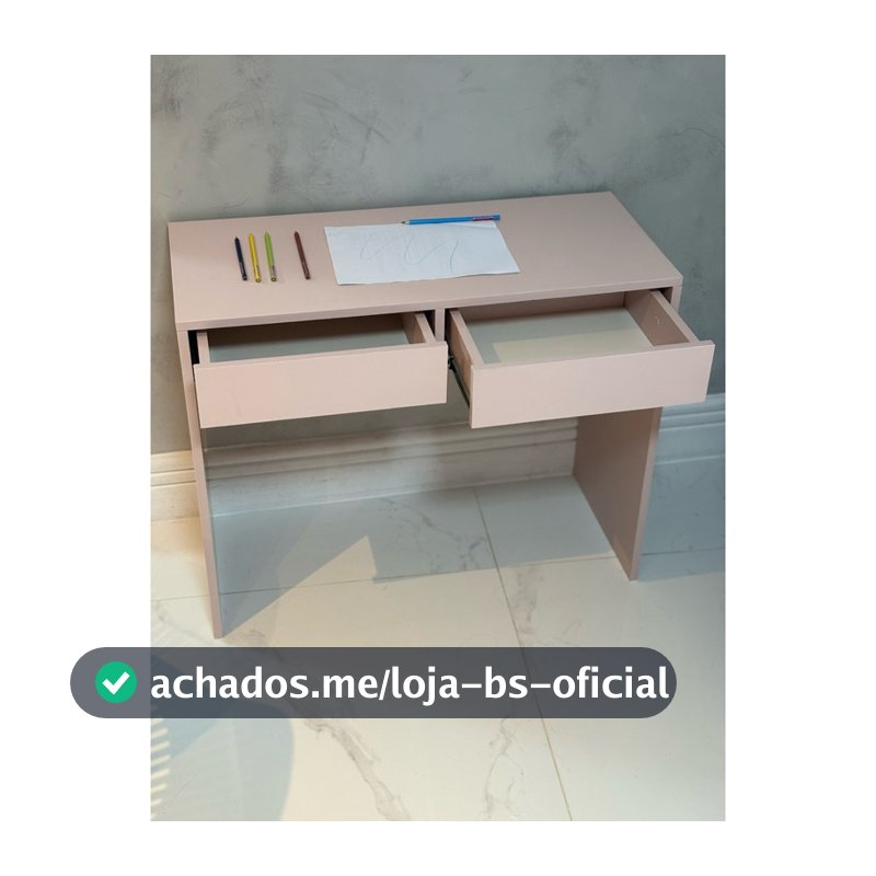 Escrivaninha infantil Bambinni com 2 gavetas - 100% MDF premium