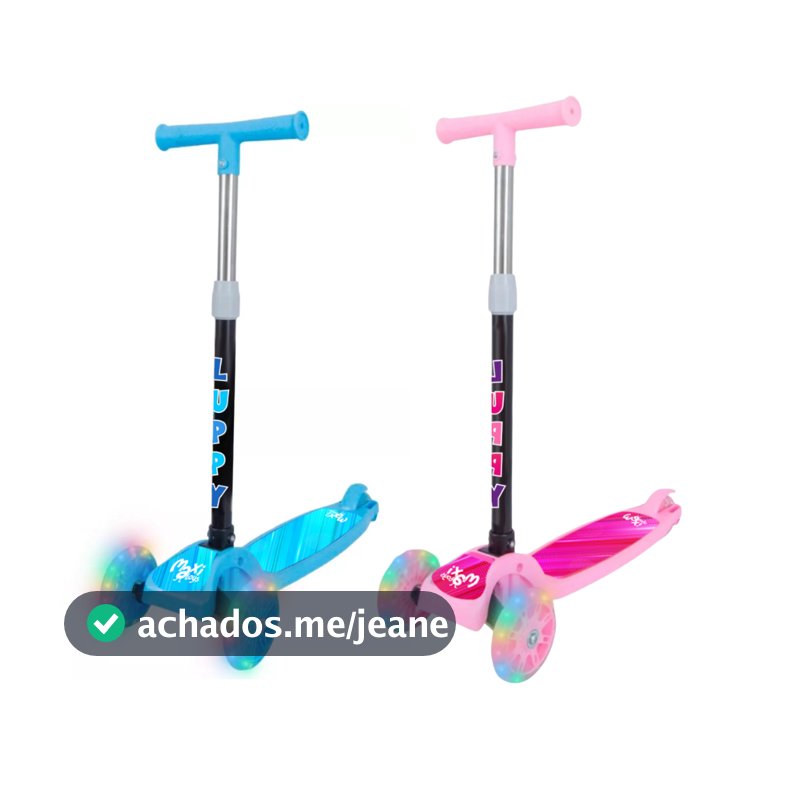 Patinete Infantil Dobrável 3 Rodas Led Luppy Maxi Toys