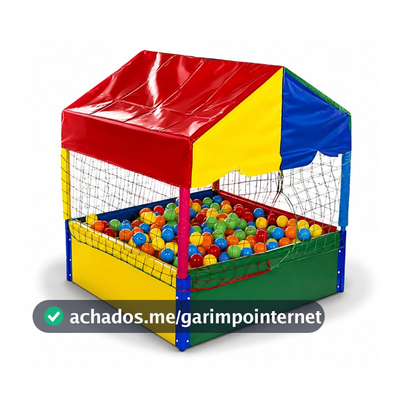 Piscina de Bolinhas Quadrada 1,00m Nacional Premium Colorida Playground