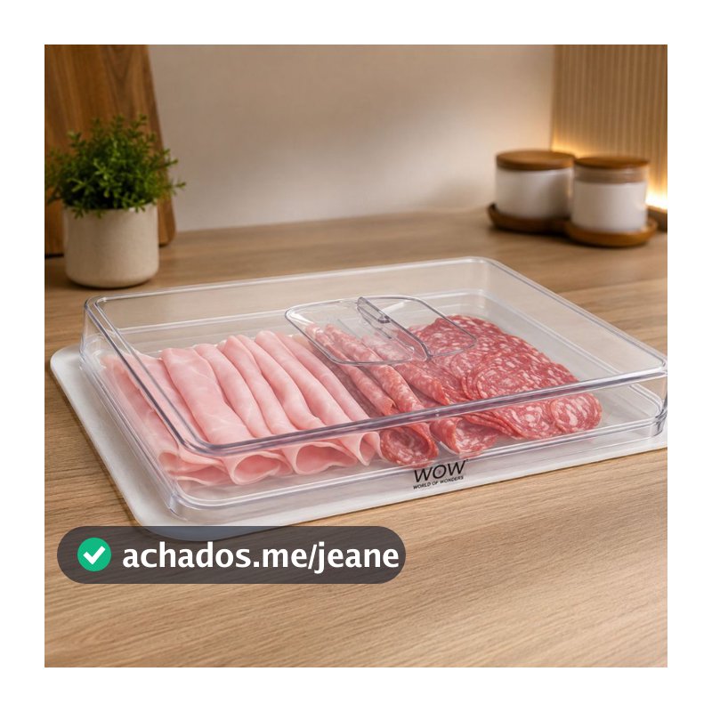 Pote Porta Frios Presunto Queijo Acrílico Branco