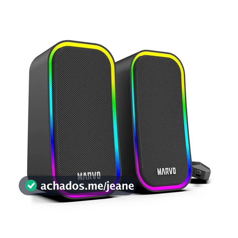 Caixa de Som Marvo SG-285, RGB, 3W RMS, Preta, SG-285-BK