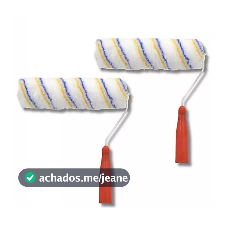 Kit 2 Rolo de Pintura Anti Respingo Lã 23cm 25cm 10cm c/ Cabo Profissional