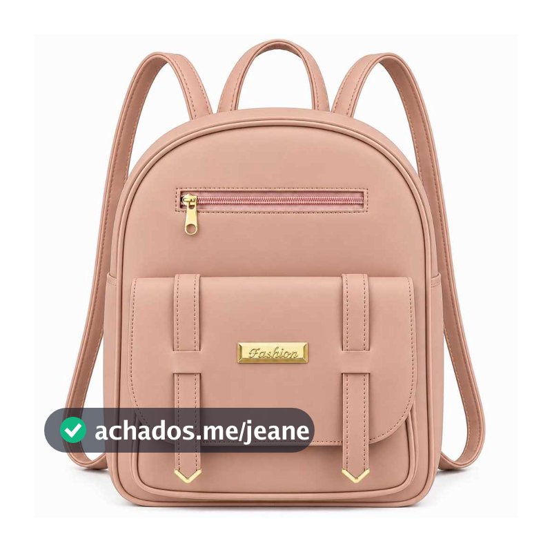 Bolsa Mochila Feminina de Costas Courino Elegante com Alças Reguláveis Faculdade Casual