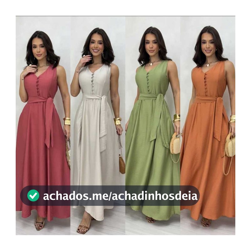 vestido regata con botom perolados com bolço y tem laço
