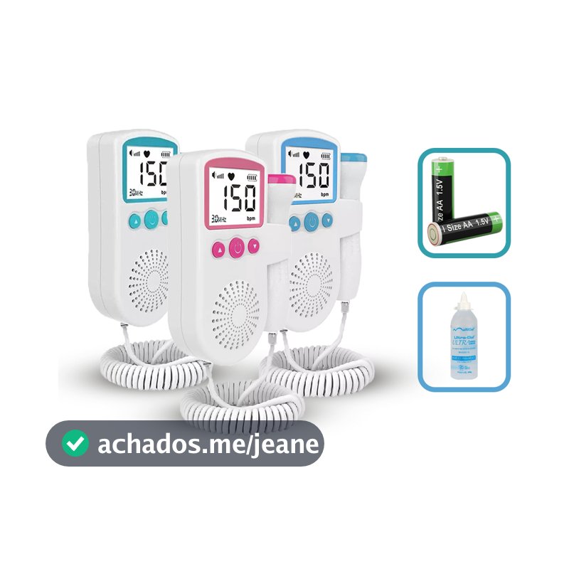Kit Sonar Fetal Doppler Monitor Frequencia Cardiaca + Gel + Pilha  Brinde Batimento Bebe Ultrassom
