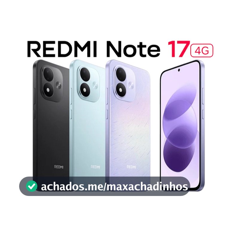 Celular Xiaomi Redmi Note 17 4G, Tela AMOLED 6.99", Bateria 7700 mAh, Câmera 50MP, Versão Global Original
