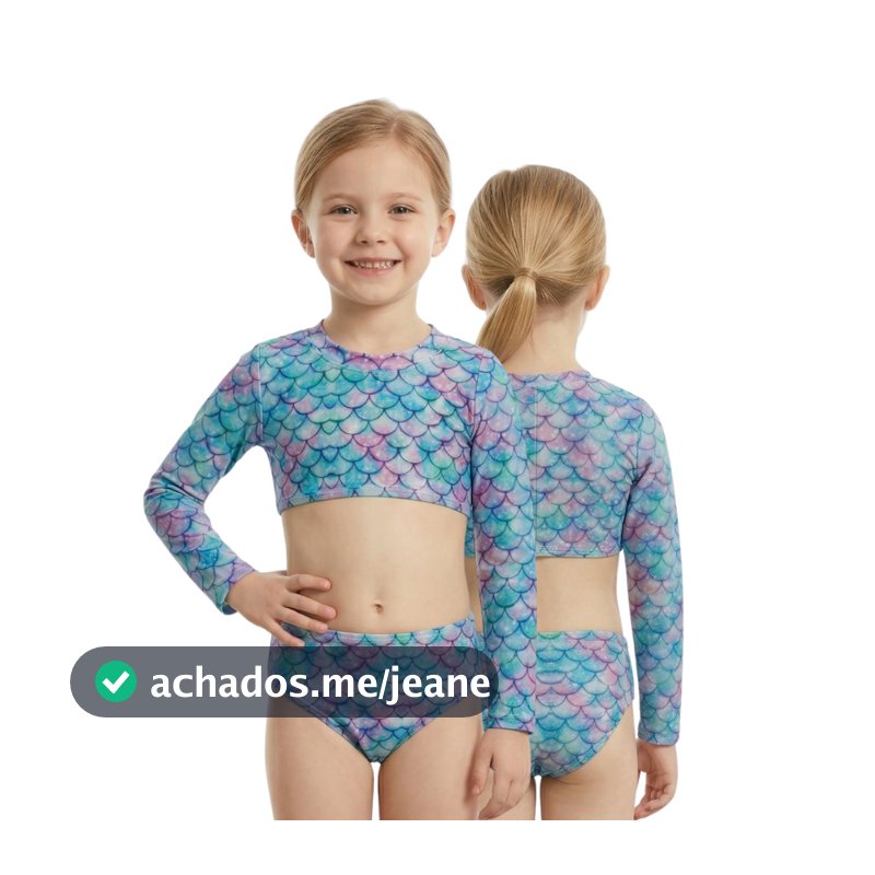 Biquíni cropped praia/piscina - infantil/juvenil meninas de 2 a 16 anos