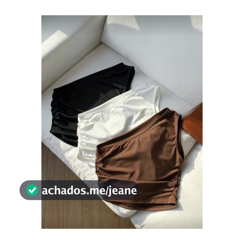 cropped mula manca franzido 1 manga só com plissado decote top feminino liso dia dia look casual moda um lado só verão