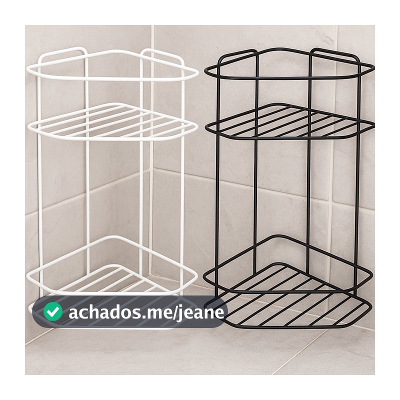Cantoneira Dupla/Tripla em Alumínio para Banheiro Box - Shampoo Condicionador Sabonete PretoBranco