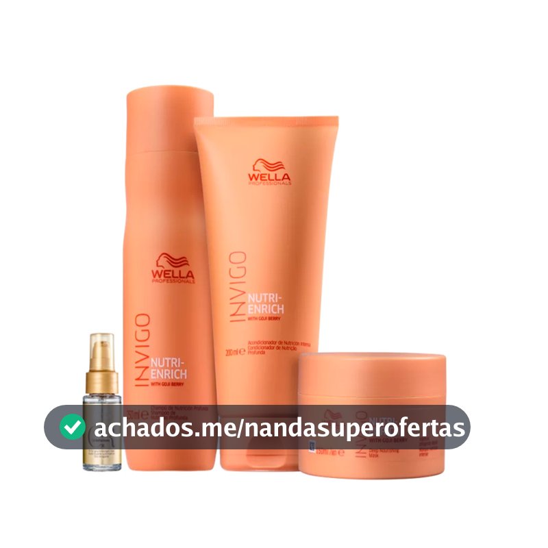 Kit Enrich Shampoo, Cond, Másc e Oil Reflections - Wella