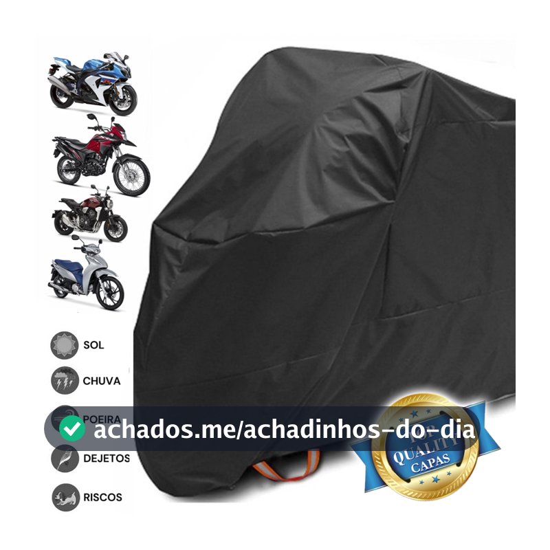 Capa Para Cobrir Moto Protetora Resistente Contra Sol Chuva Poeira Anti-Risco Forrada Impermeável Diversos Tamanhos Todo
