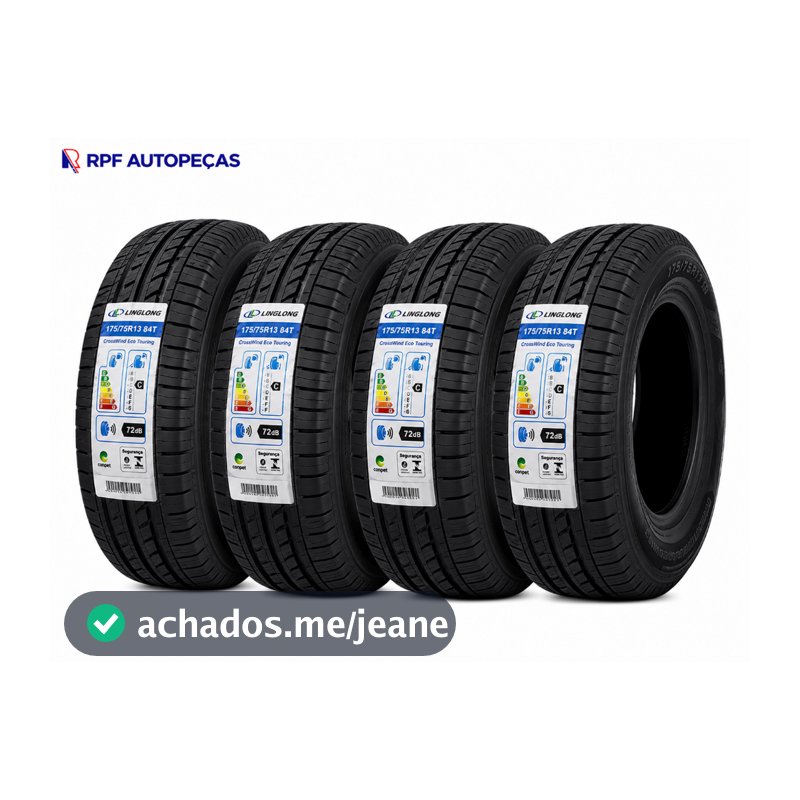 Kit 4 Pneus Linglong 175/75R13 84T CrossWind Eco Touring Aro 13 Radial Tubeless Novo Original INMETRO