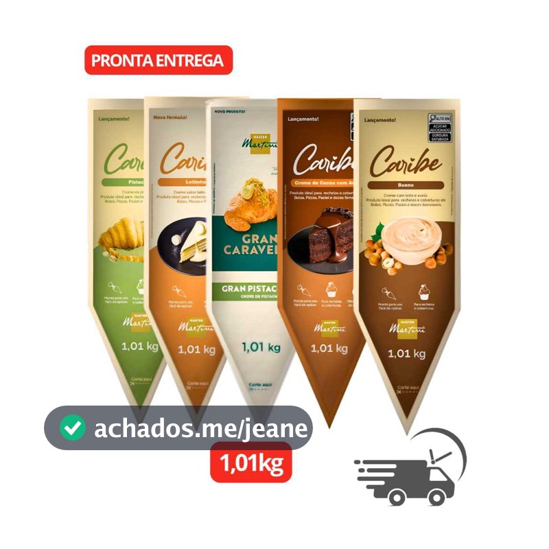 Kit Recheios Master Martini: Bueno , Leitinho, Avelã, Pistache e Gran pistachio 1,01kg