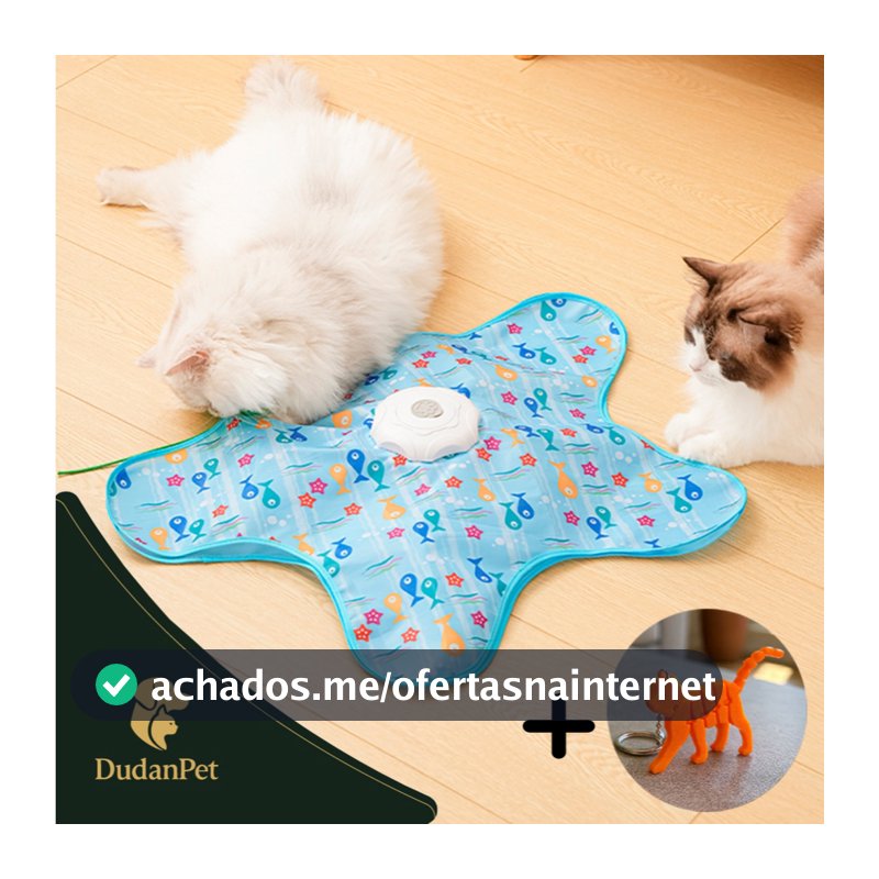 Brinquedo Interativo Gato Movimento Mouse, Penas e Sons + BRINDE