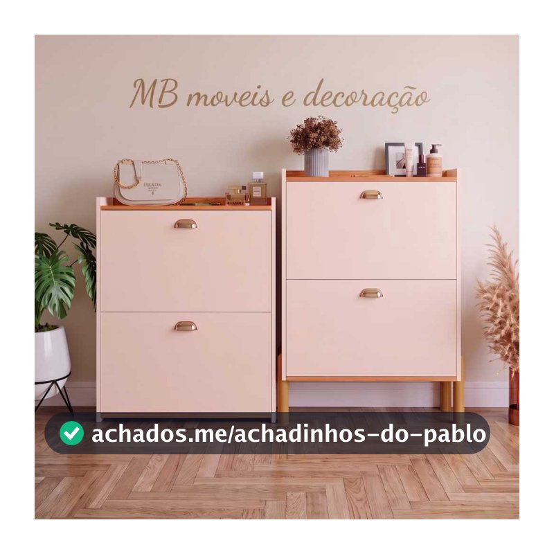 Sapateira Closet ou Lolla 2 Gavetas Basculantes  Porta Multiuso Organizadora 12 Pares Quarto Entrada