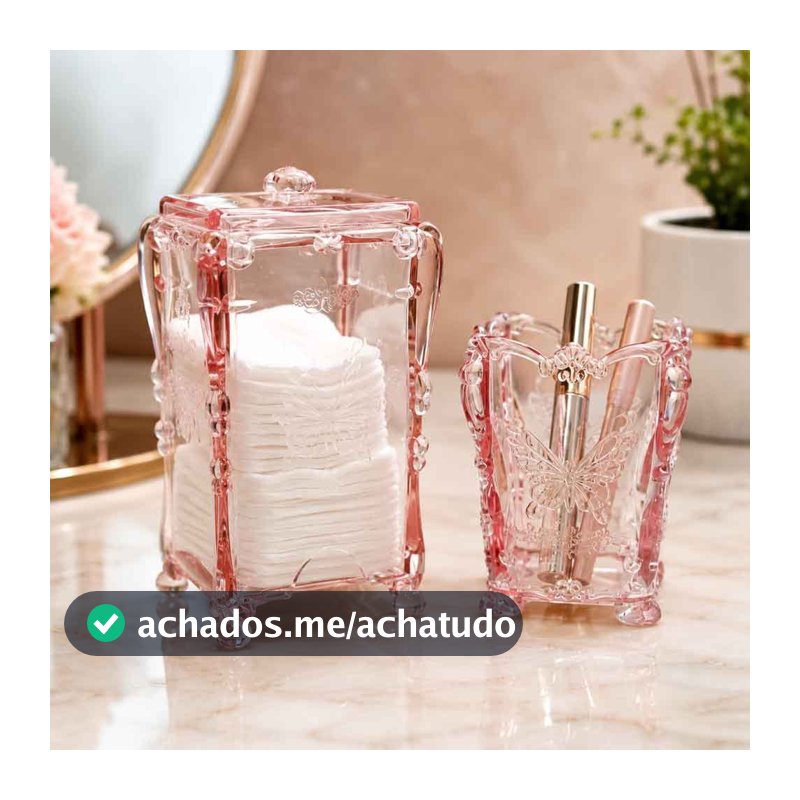 Organizador Porta Pincéis ou Porta Lenço e Algodão Acrílico