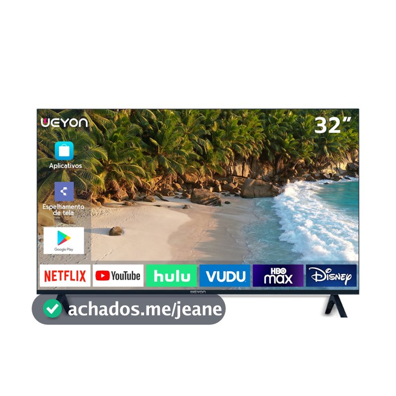Smart TV WEYON 32" LED FULL HD Wi-Fi HDMI USB 100/240V Android 14