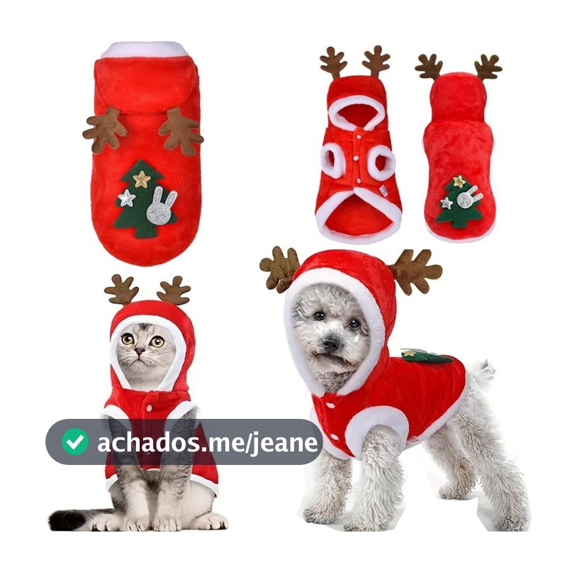 Fantasia De Natal Para Animais De Estimação , Colete Térmico De Flanela Cachorro , Gato , Papai Noel , Árvore Espessante