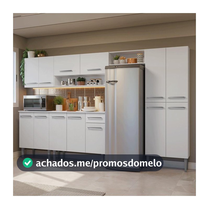 Armário De Cozinha Completa 293cm Branco Emilly Madesa 011