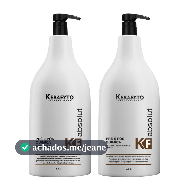 Kit Absolut Kerafyto - Pos Quimica , Shampo 2.5 Lt + Condicionador 2.5 Lt - Protege E Reestrutura A Fibra Capilar