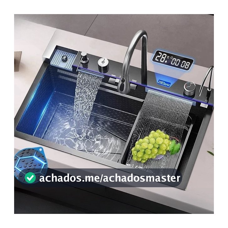 Cuba Quadrada Para Cozinha Gourmet Aço Inox 304 Torneira De Cozinha Monocomando Conjunto Completo