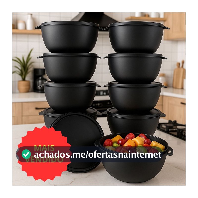 Kit Potes Plásticos 10 unidades BOWL Marmitas