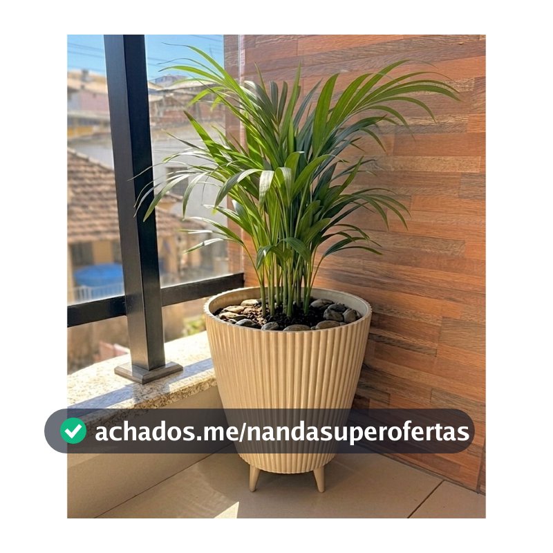 Vaso para Planta Canelado 34x26 Coluna Decorativo Jardim Sala Moderno Resistente