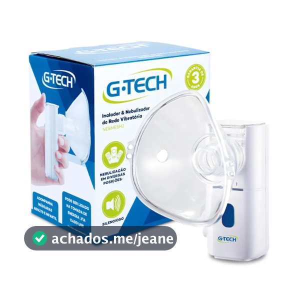 Inalador E Nebulizador G-Tech De Rede Vibratoria Nebmesh2 e Desk DC1