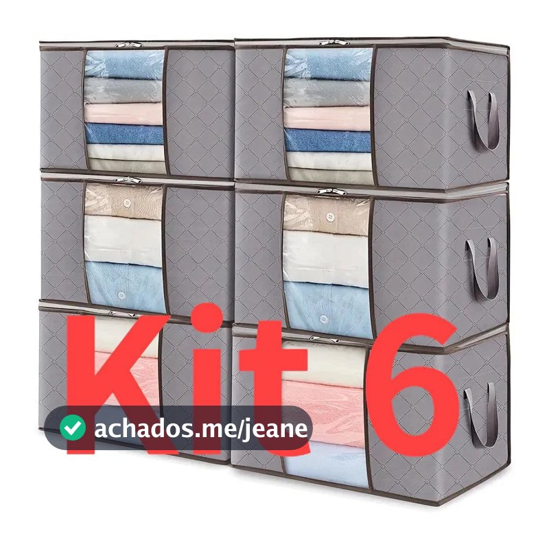 KIT 3/6 Sacos de Armazenamento | Organizador de Guarda-Roupa Roupas Viagem Anti Poeira Umidade Dobrável Multiuso