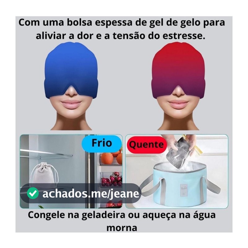 Touca Dor de Cabeça Chapéu De Alívio Da Enxaqueca Máscara De Terapia Fria Quente Confortável