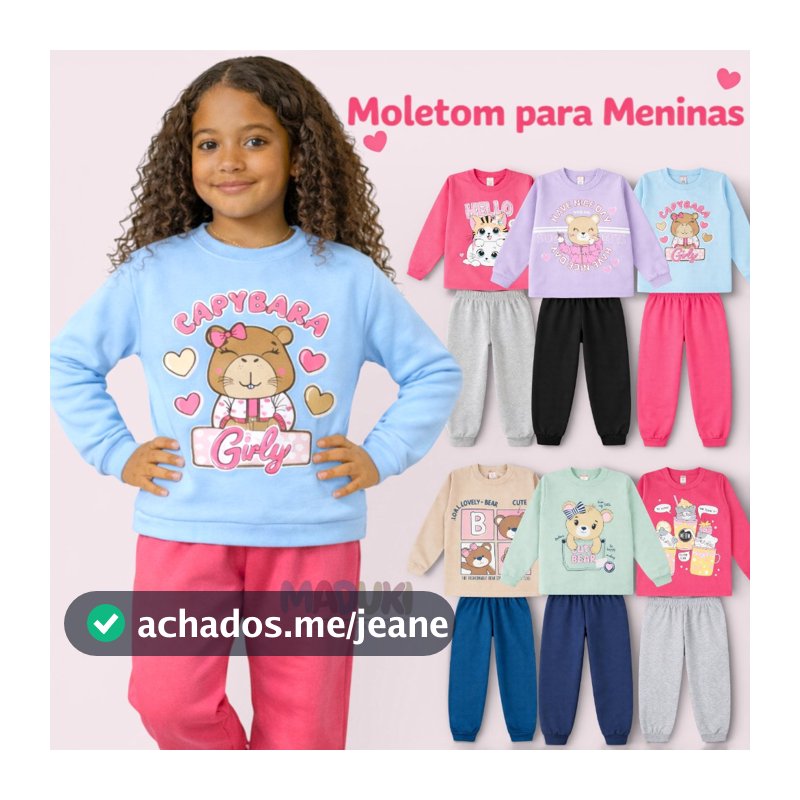 Lote 8 Peças Moletom Infantil Feminino 1 a 8 Menina Inverno