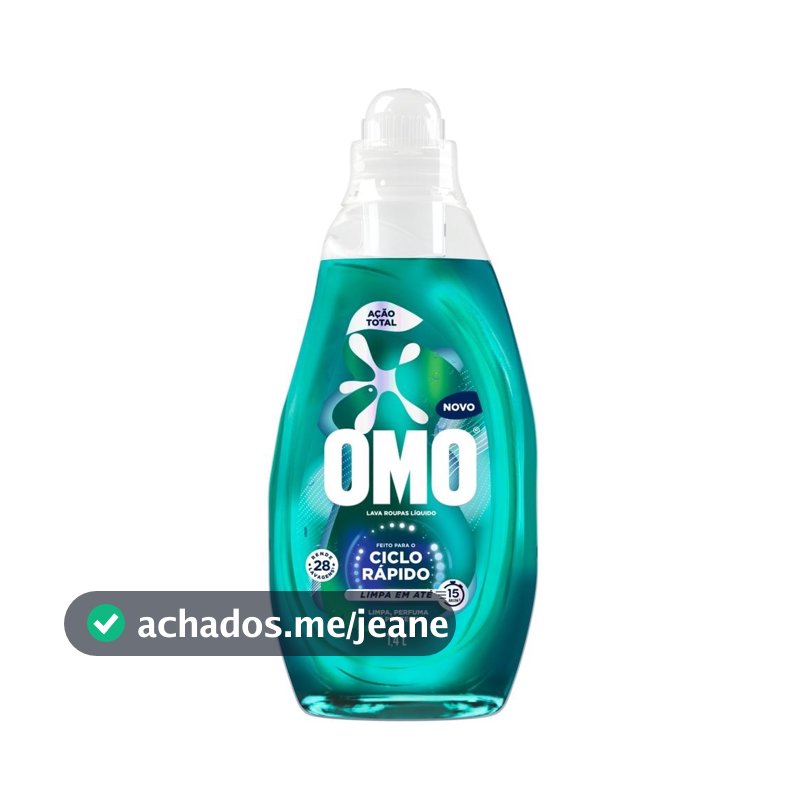 Lava-Roupas Líquido Omo Ciclo Rápido Ação Total Frasco 1,4l